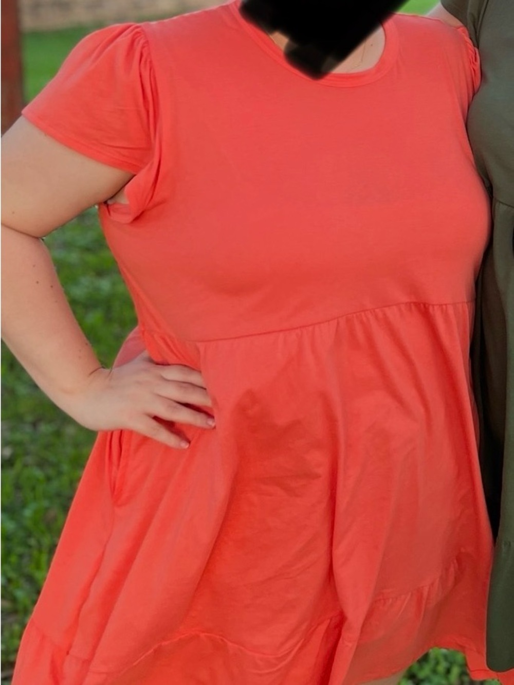 Time and Tru Bright Orange Top - Picture 4 of 4